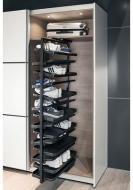 Выдвижная поворотная колонка для обуви, высота 1000 мм, 6 полок.