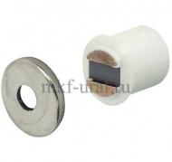 Магнитная мебельная защелка удерживающее усилие 1,8 кг белая