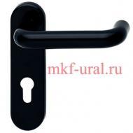 Дверные ручки в комплекте с розетками под евроцилиндр PZ. Сталь покрытая полиамидом