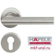 Дверные ручки в комплекте с розетками под евроцилиндр PZ. Нержавеющая сталь, матовая.