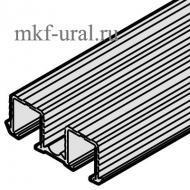 Двойная верхняя ходовая шина для запрессовки и вклеивания в паз 16мм, алюминий анодированная 3500мм