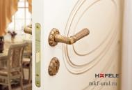 Замок врезной Hafele PZ, под профильный цилиндр, латунь полированная, 50/196/18/85/8