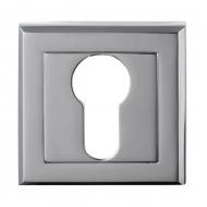 Комплект розеток Hafele под профильный цилиндр, квадратные, покрытие хром полированный