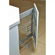 Выдвижная корзина на раму, Hafele Crystal, в базу 200 мм, угловой фасад 45 градусов, левая, дно металлический пруток