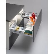 Выдвижная корзина Hafele Brilliant под мойку, в базу 800 мм, рама из нержавеющей стали, крепление к фасаду, покрытие Anti-Slip, направляющие в комплекте