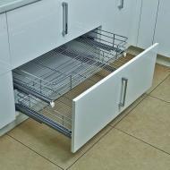 Выдвижная корзина Hafele Elegance, в базу 450 мм, металлический пруток, крепление к фасаду, направляющие в комплекте