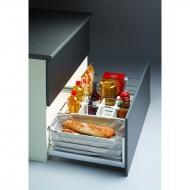 Выдвижная корзина Hafele Brilliant, в базу 900 мм, рама из нержавеющей стали, крепление к фасаду, покрытие Anti-Slip, направляющие в комплекте