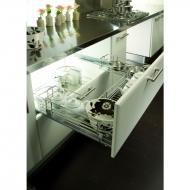 Выдвижная корзина Hafele Elegance под мойку, в базу 900 мм, металлический пруток, крепление к фасаду, направляющие в комплекте