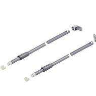 Комплект продольного ограждения Moovit. Релинги 500 мм. Цвет серебристый металлик