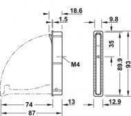 Крючок гардеробный цвета нержавеющей стали 13х93мм