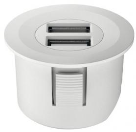 Зарядная станция Loox USB тип Loox ESC 2001, 12В форма круглая, цвет матовый белый