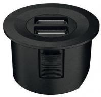 Зарядная станция Loox USB тип Loox ESC 2001, 12В форма круглая, цвет черный матовый