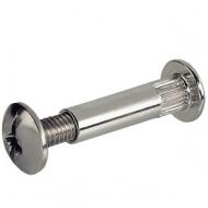 Стяжной болт мебельный М6 для деталей 32-42 мм никелированный