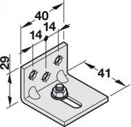 Уголок для крепления направляющей шины к стене. Длина 40 мм.