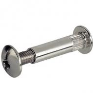 Стяжной болт мебельный М6 для деталей 46-56 мм никелированный