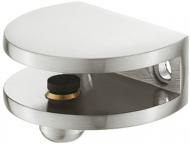 Зажимный полкодержатель, цвет нержавеющая сталь 6-10 мм. Размер 49х36х16 мм.