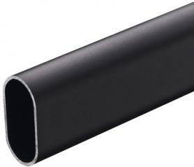 Штанга гардеробная, сталь сварная черная, 30 х 15 х 2500 мм, толщина 1,0 мм