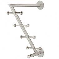 Держатель с крючками для прихожей. Материал нержавеющая сталь.