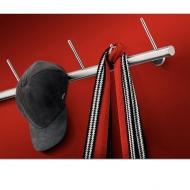 Штанга с крючками для прихожей. Материал нержавеющая сталь. Длина 1000 мм.