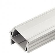 Профиль угловой врезной 11 мм, цвет алюминий серебристый 2500 мм, цвет стекла закаленный матовый