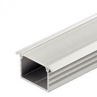 Профиль врезной 11 мм, цвет алюминий серебристый 2500 мм, цвет стекла закаленный матовый