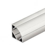 Профиль угловой, алюминиевый, цвет серебристый 2500 мм, цвет стекла молочный